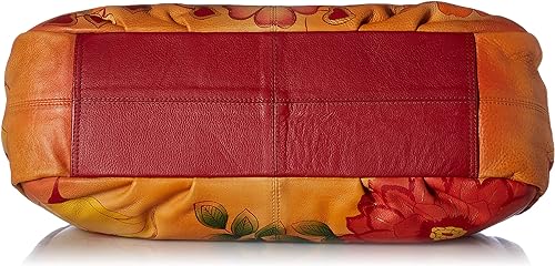 Women's Hobo Ruched Handbag, Genuine Leather